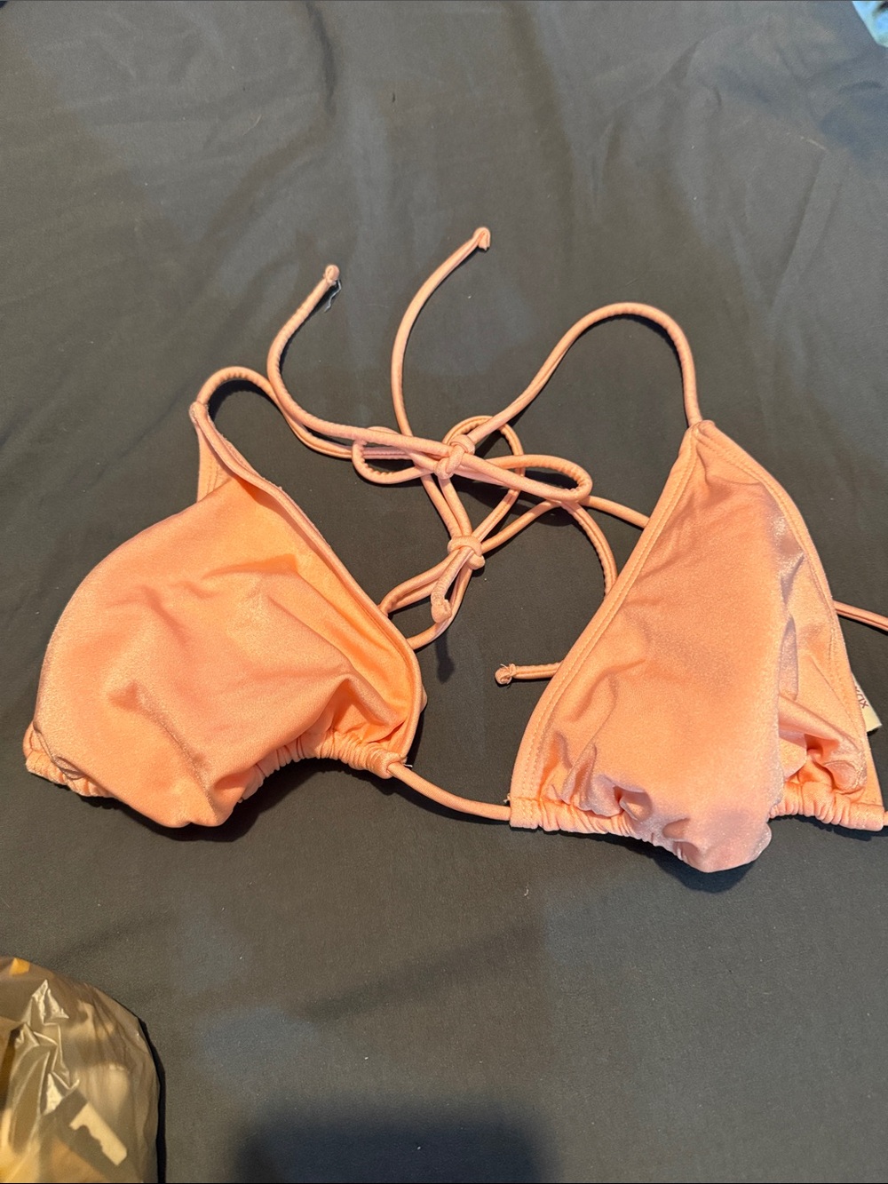 OP Peach Triangle Bandeau Bikini Top